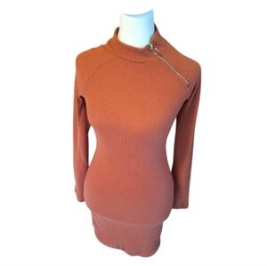 NWOT Rue 21 Elegant Rust Long Sleeve Dress/long light sweater